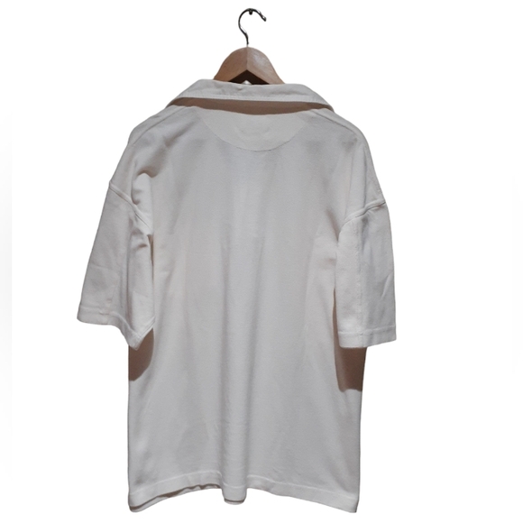 Ron Nature Denmark Vintage Men's Polo Off-White Snap Button Collar Size XXL - Picture 3 of 7